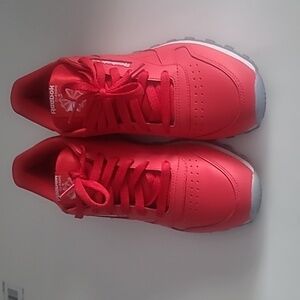 All Red Reebok with red shoe strings